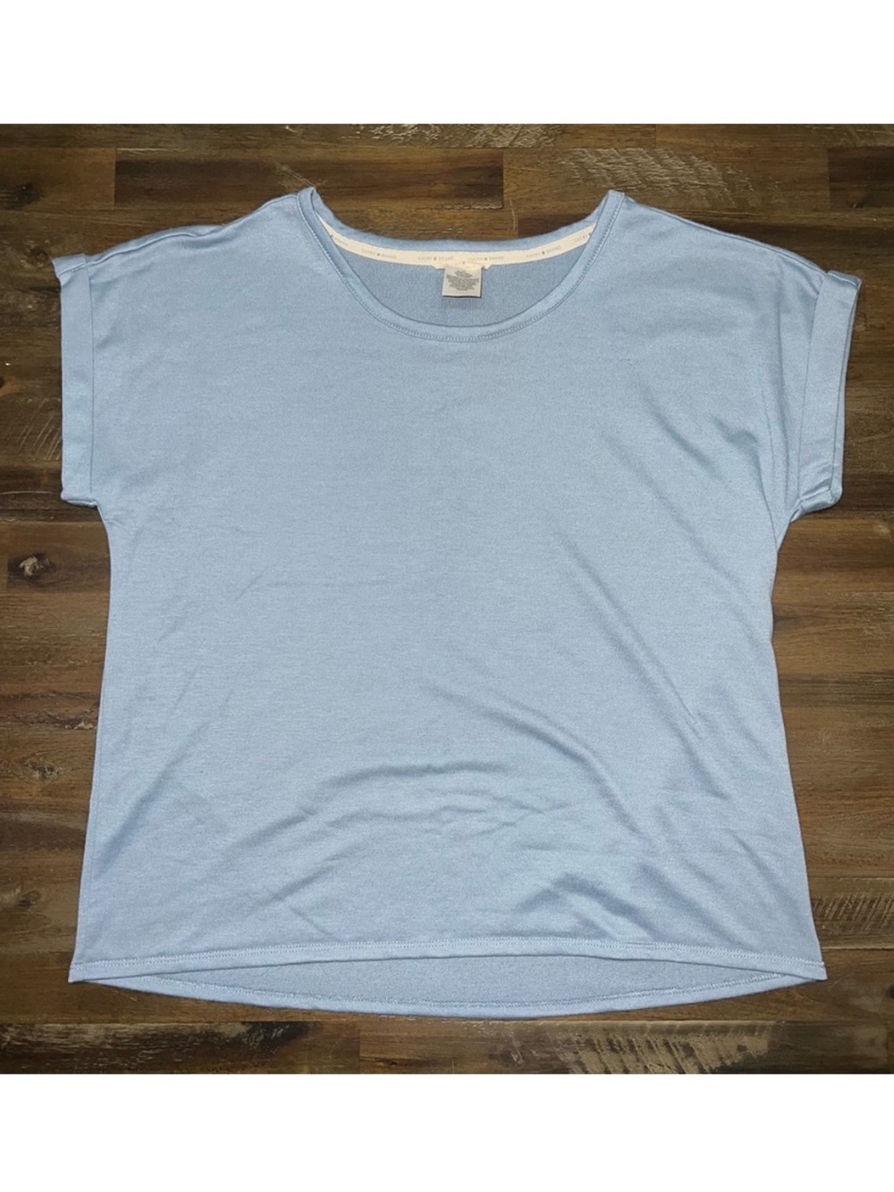 Lucky Brand light blue t shirt with cuffed sleeves super soft!